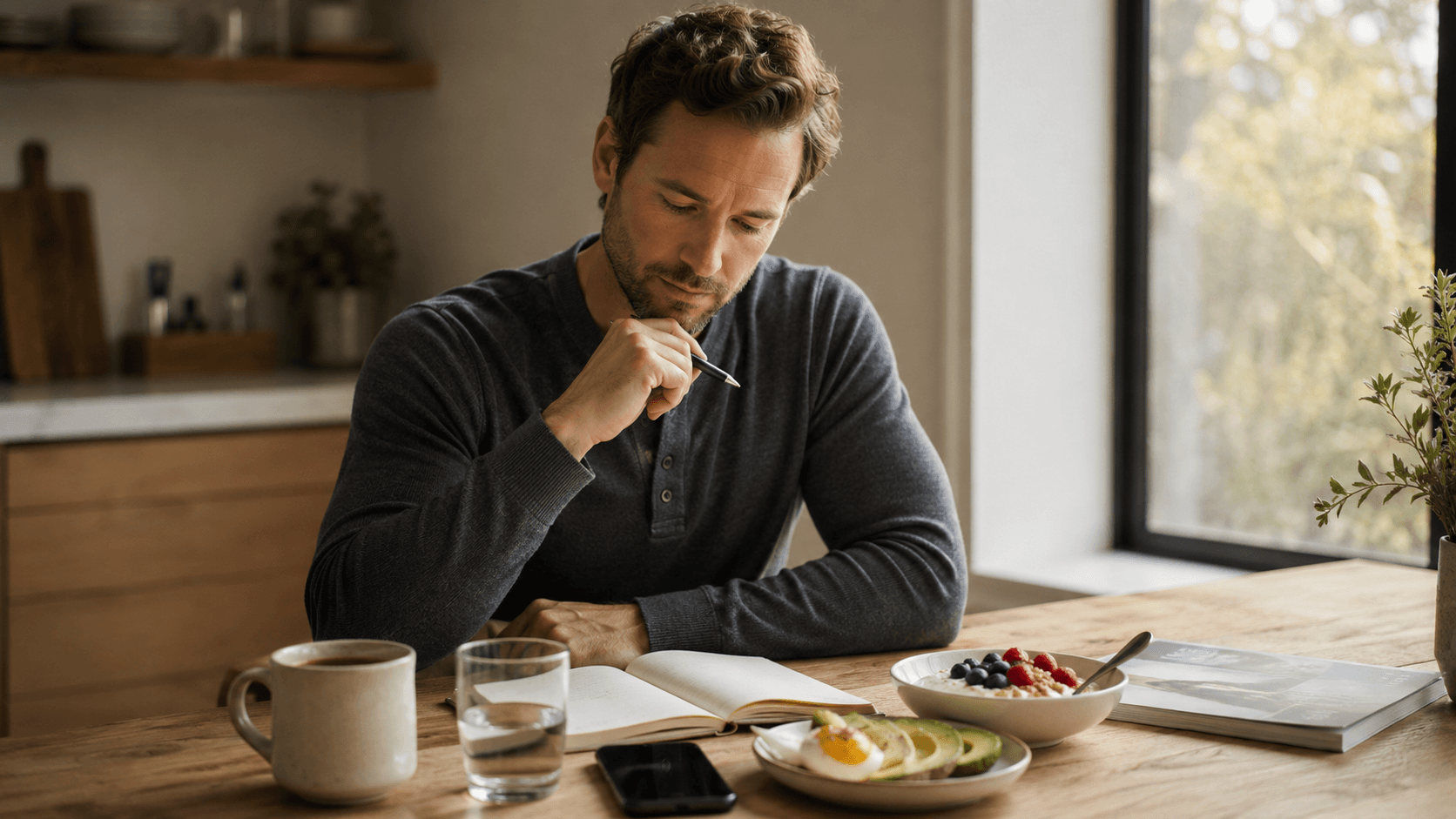 A warm, naturally lit modern kitchen scene representing the honest self-assessment that begins finding the right dietary approach