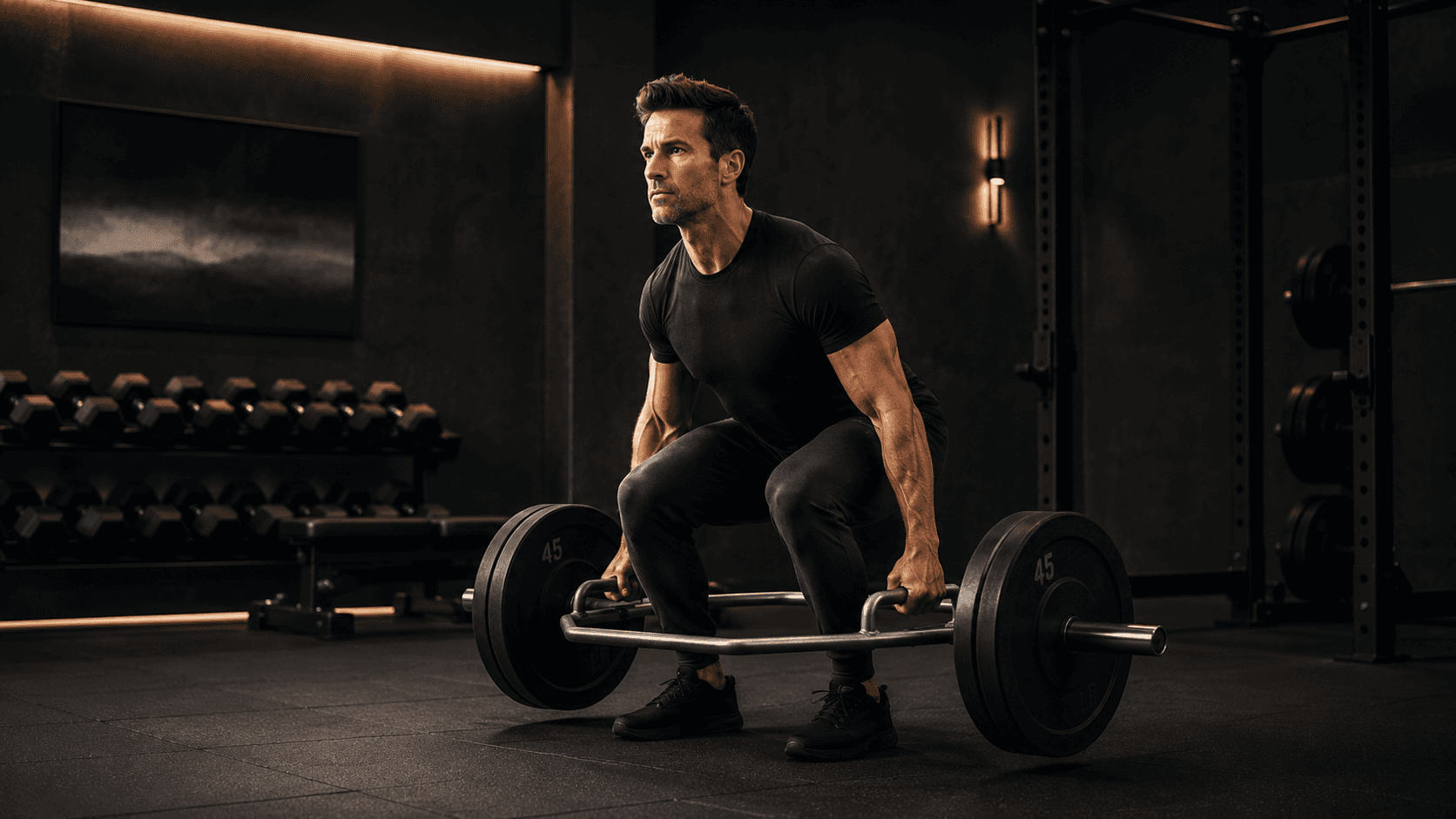 A person performing a compound resistance training exercise, illustrating that lifting must be the foundation of a fat loss programme