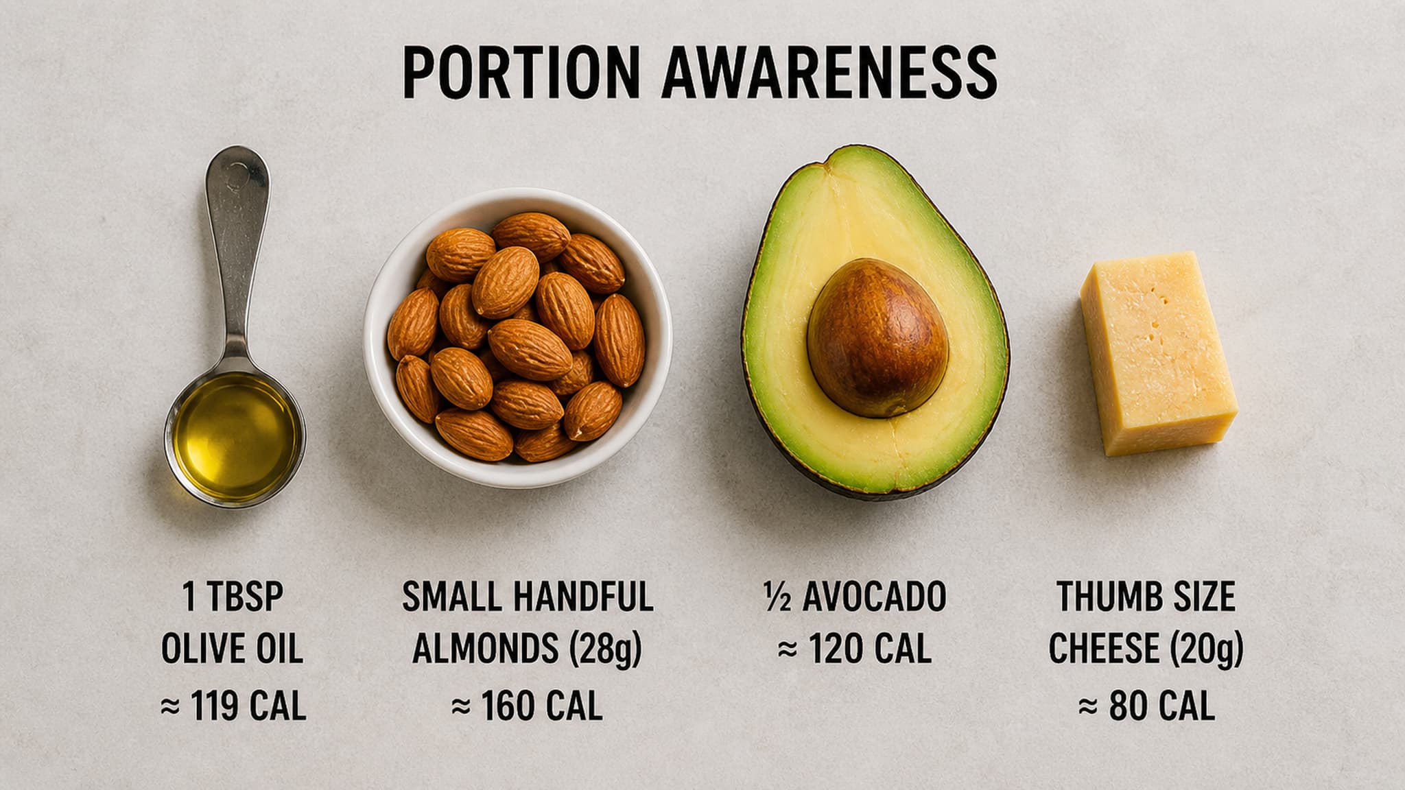 Practical portion awareness for healthy fat sources