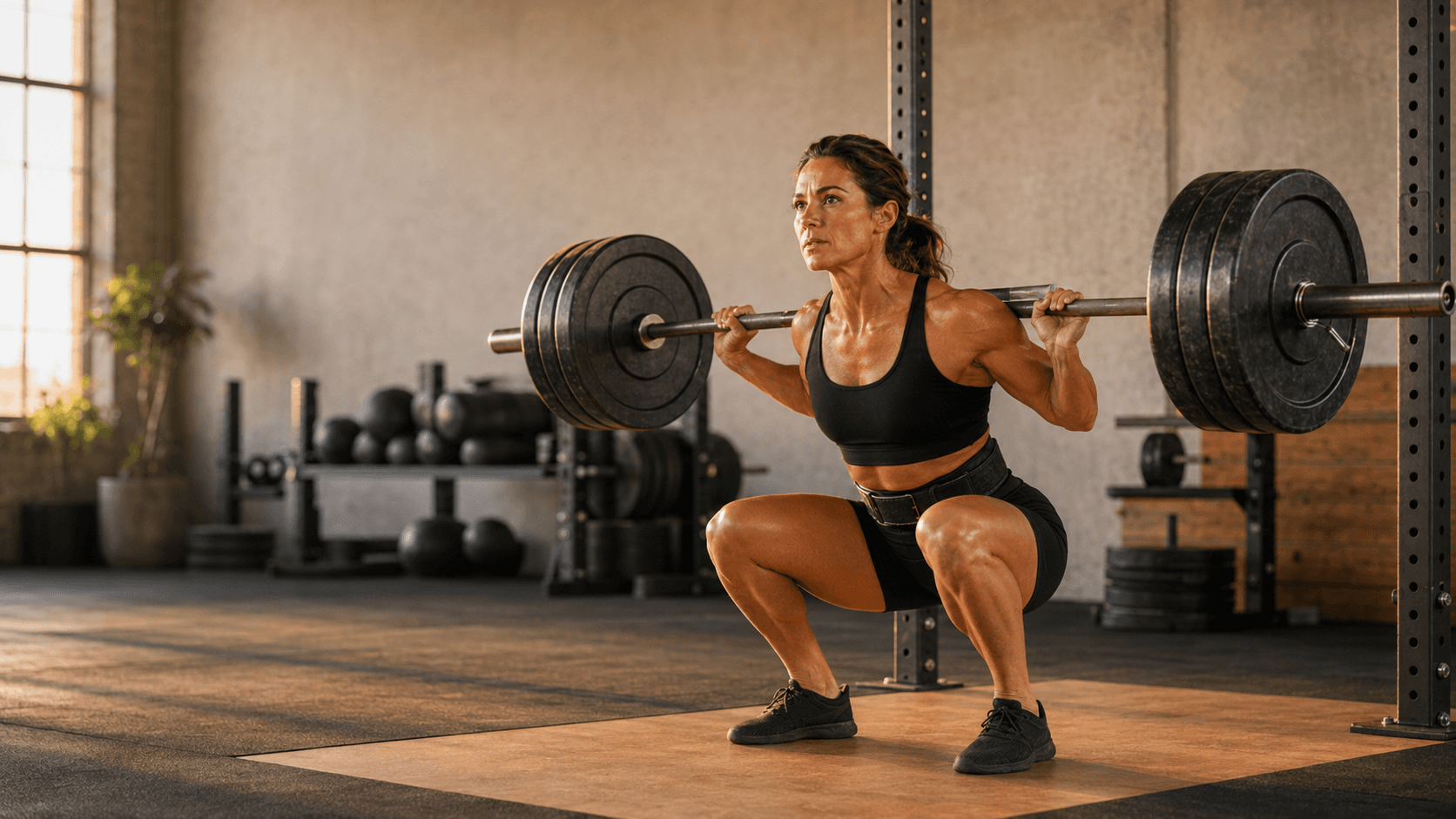 A woman quietly returning to resistance training after years of chronic restriction, representing the multi-month reverse-dieting and rebuilding process the article describes as the only sustainable exit from accumulated metabolic adaptation, lost muscle, and disrupted hormones
