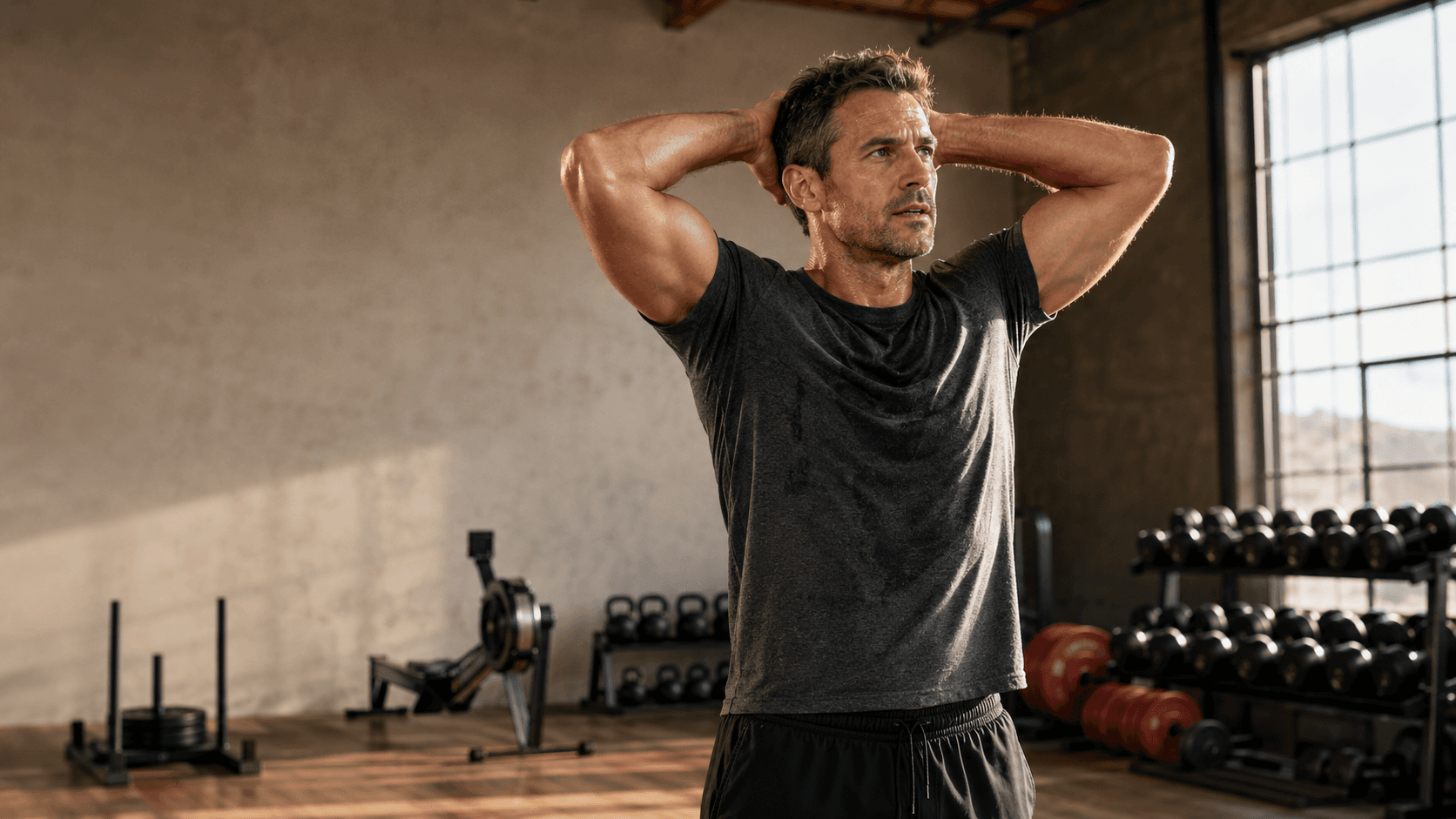 Athlete performing a high-intensity workout in a gym, illustrating the five alternatives to treadmill running for fat loss