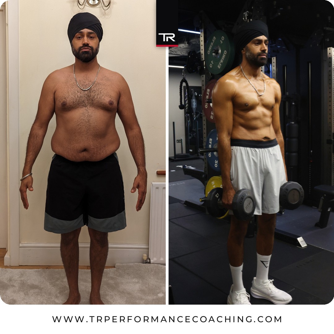 Brinderjit before and after — front view transformation