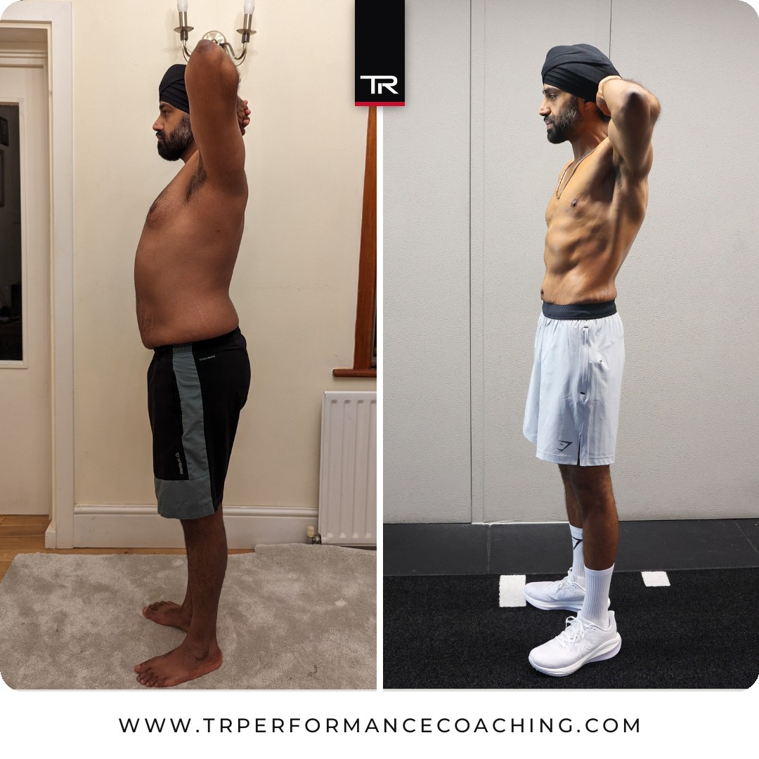 Brinderjit before and after — side view transformation