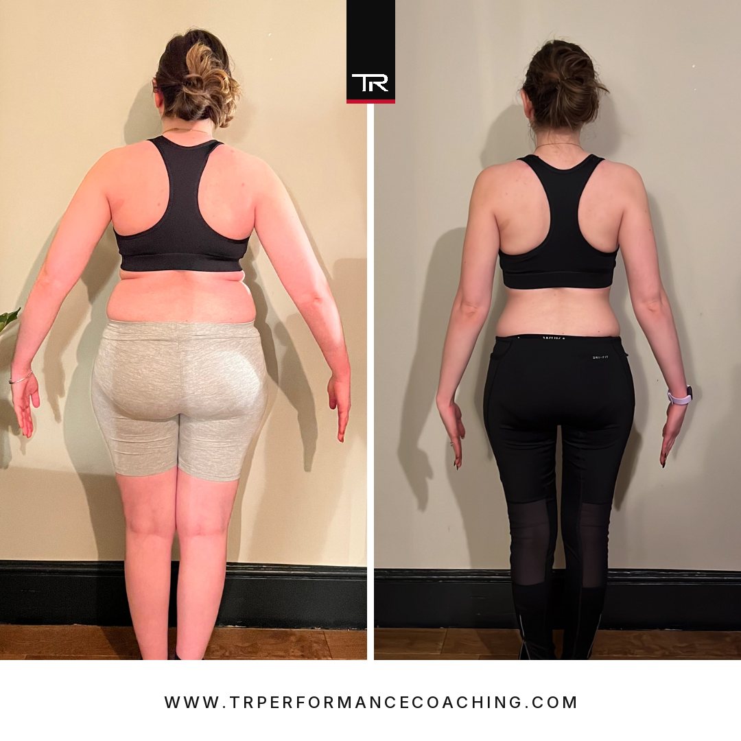 Emily, back view, before and after.