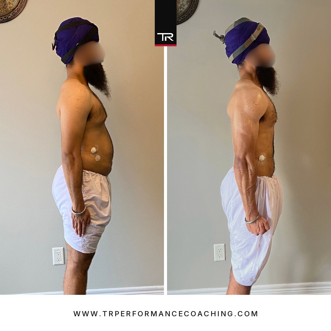 Koer Singh — side profile, before and after